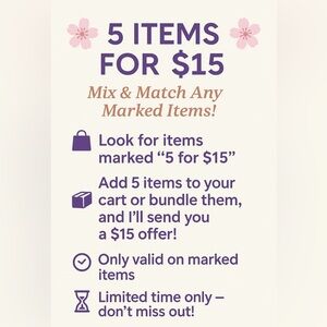 🌸🌸 5 for $15 🌸🌸